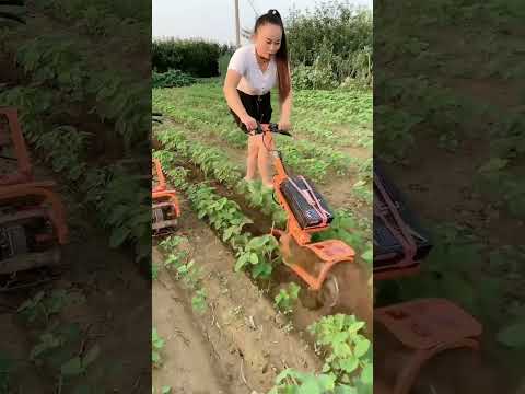 Portable 48-volt lithium battery weeding loose soil ditching machine electric weeding ditching..👍