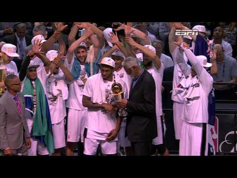 Kawhi Leonard Receives the 2014 Finals MVP Trophy