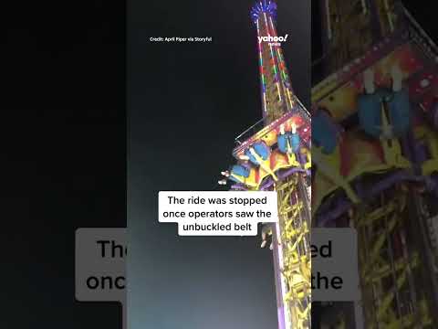 Girl, 9, realizes her safety buckle isn&#039;t latched on fair ride #shorts