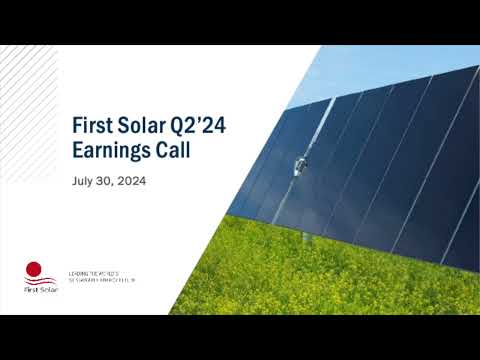 First Solar FSLR Q2 2024 Earnings Presentation