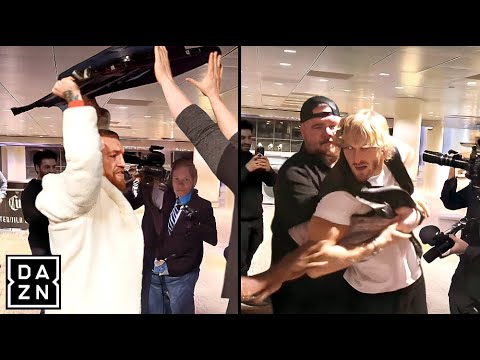 BREAKING: Conor Mcgregor RUNS UP TO BRAWL Logan Paul At Airport