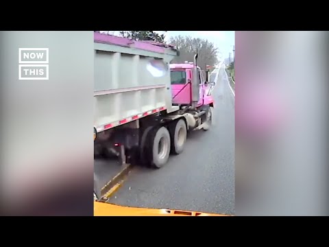 Truck Narrowly Misses School Bus After Brakes Fail