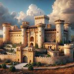 A detailed, realistic, high-definition image of an architectural marvel - the historical castle of Pedraza. Capture its stone walls, fortified towers, and intricate entrance gates, meticulously restored to their original grandeur. Depict a sense of renewal, ushering in a new era, with modern restoration techniques harmoniously blending with the old-world charm. Surrounding the castle, portray a lush landscape under a vibrant sky, adding depth and beauty to the scene.