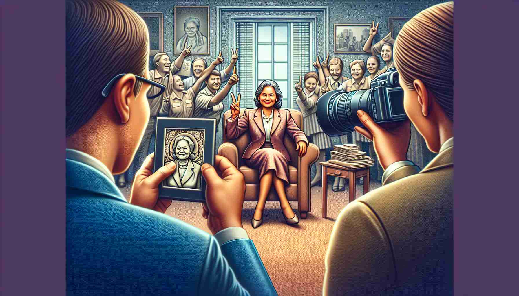 Create a high definition, realistic photo that pays respect to the legacy of a woman named Maria Torres Campos. This could include symbolic representations of her accomplishments, contributions, or the impact she's had on others. The scene should not reveal the exact identity of Maria Torres Campos, and Maria Torres Campos herself should not be depicted.