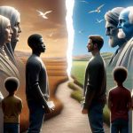 An ultra high-definition, realistic image portraying the concept of a 'Rift in the Family: A New Chapter Unfolds'. Imagine a symbolic scene possibly showing a family of four individuals - a Caucasian mother, a Black father, a Hispanic son, and a Middle-Eastern daughter, standing in front of a split path representing diverging directions. The characters should be expressing contemplation and uncertainty as they stand on the edge of this new chapter.