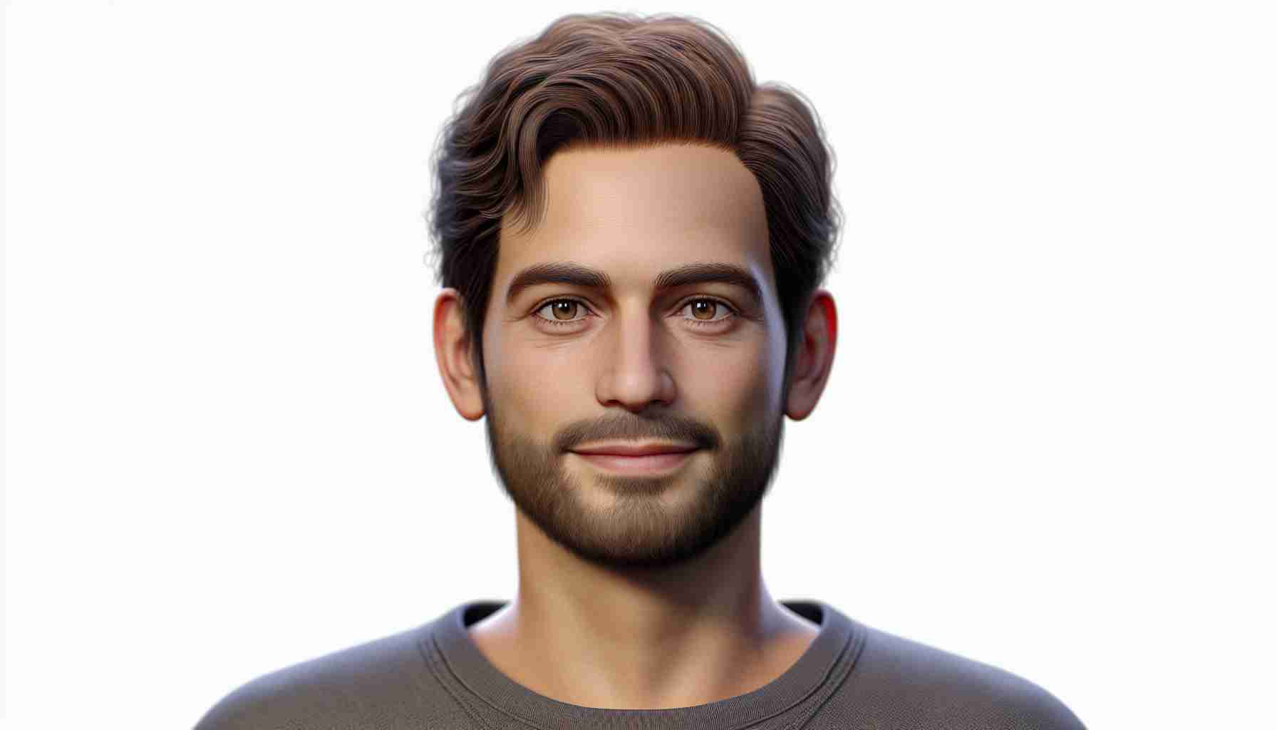 A realistic HD photo of an emerging entertainer in the television industry, who has a similar silhouette to a popular Spanish comedian. He has short dark hair, a light beard, is of Caucasian descent, and he's wearing a casual outfit.