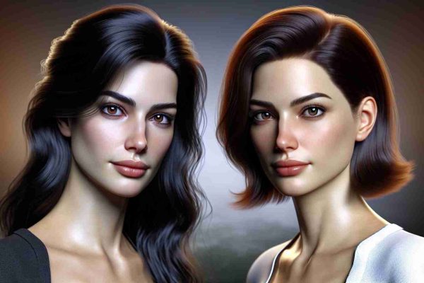 Create a realistic HD image of two accomplished actresses, one with dark long hair and discerning eyes and the other with a fair complexion featuring short brown hair and expressive eyes, poised and ready to promote an upcoming film. They illustrate a sense of anticipation and excitement, indicative of their key roles in the forthcoming cinematic project.