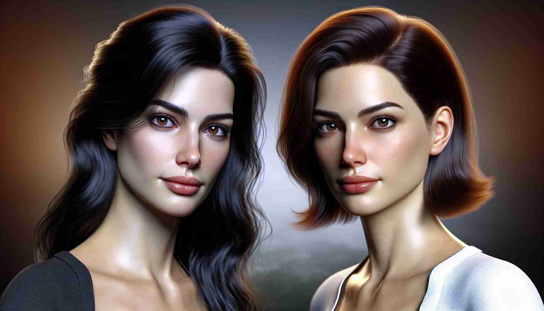 Create a realistic HD image of two accomplished actresses, one with dark long hair and discerning eyes and the other with a fair complexion featuring short brown hair and expressive eyes, poised and ready to promote an upcoming film. They illustrate a sense of anticipation and excitement, indicative of their key roles in the forthcoming cinematic project.