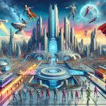 Highly detailed and realistic HD image of a fantastical world dedicated to the theme of superheroes. This world should be brimming with modern technology, towering structures, sleek vehicles, and heroic statues. A selection of people are in colorful costumes representing various powers such as flight, strength, speed, and elemental control. A vivid skyline provides an impressive backdrop.