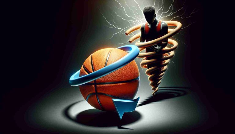 A realistic high-definition image embodying the concept of 'Is an undisclosed basketball player's injury a cause for concern? A Shocking Twist!' with a detail of a basketball, an ominous shadow hinting at an injury and a twist symbolizing surprise.