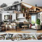 Generate a realistic, high-definition image showcasing a home transformation done on a budget. Illustrate creative solutions such as use of repurposed furniture, DIY decorations, and clever use of space to show a home that was transformed from ordinary to extraordinary without spending a lot of money.