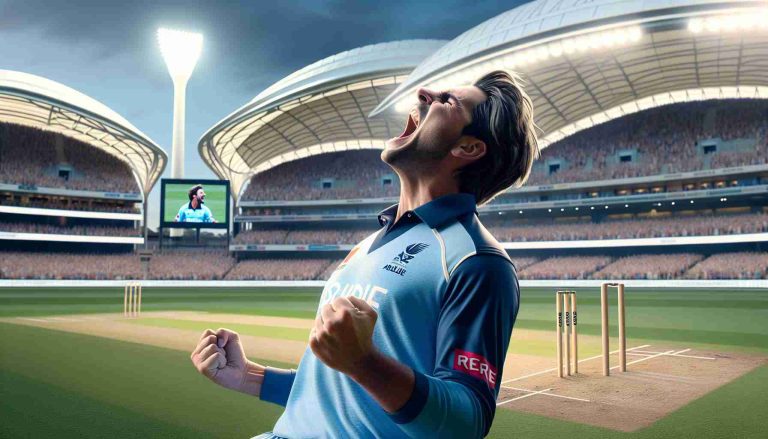 A realistic and high definition image showcasing a significant moment at Adelaide Oval during a sports event. The focus is on a player, presumably a cricketer, who is expressing pure joy and excitement after performing extraordinarily, earning it the title 'Starc's Magic Moment'. The background is filled with the magnificence of Adelaide Oval, capturing the sheer scale and grandeur of the stadium.