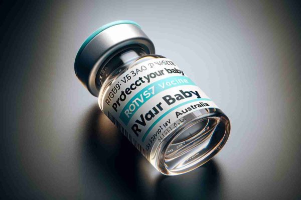 Detailed, realistic HD photo of a lifesaving RSV Vaccine named 'Protect Your Baby', suggesting urgency due to dwindling time. The vaccine is from Australia, and it is presented with clear, visible labels and markings to emphasize its origin and purpose.