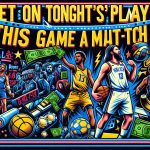 Generate a high-definition illustrative image featuring text that reads 'Bet on Tonight's Player! This Game is a Must-Watch!'