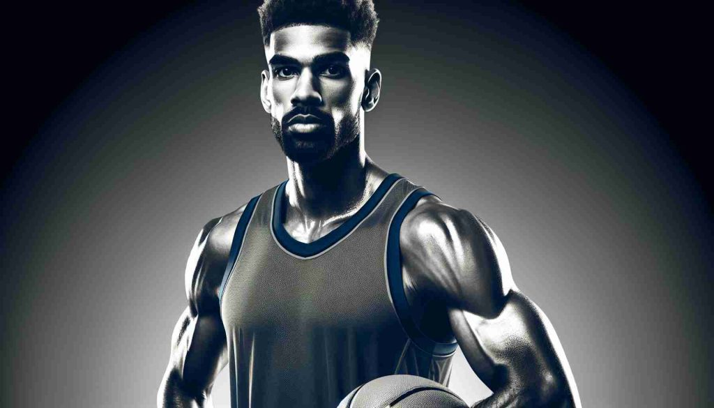 Generate a high-definition, realistic image of a tall, athletic man, who is a professional basketball player. He is in his basketball attire, ready for a game. Show an expression of confidence on his face, a sense of readiness in his stance, and give him the air of being a key player set to significantly contribute to his team's performance. Please include a text overlay that says 'Major Boost for the Team Tonight!'