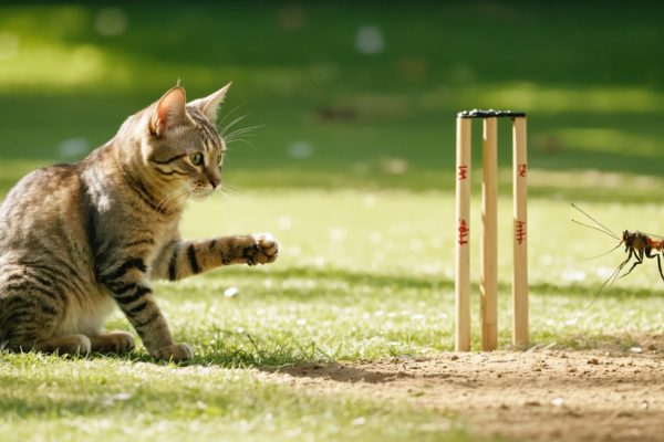 Close Calls and Cat Surprises: An Unpredictable Cricket Clash